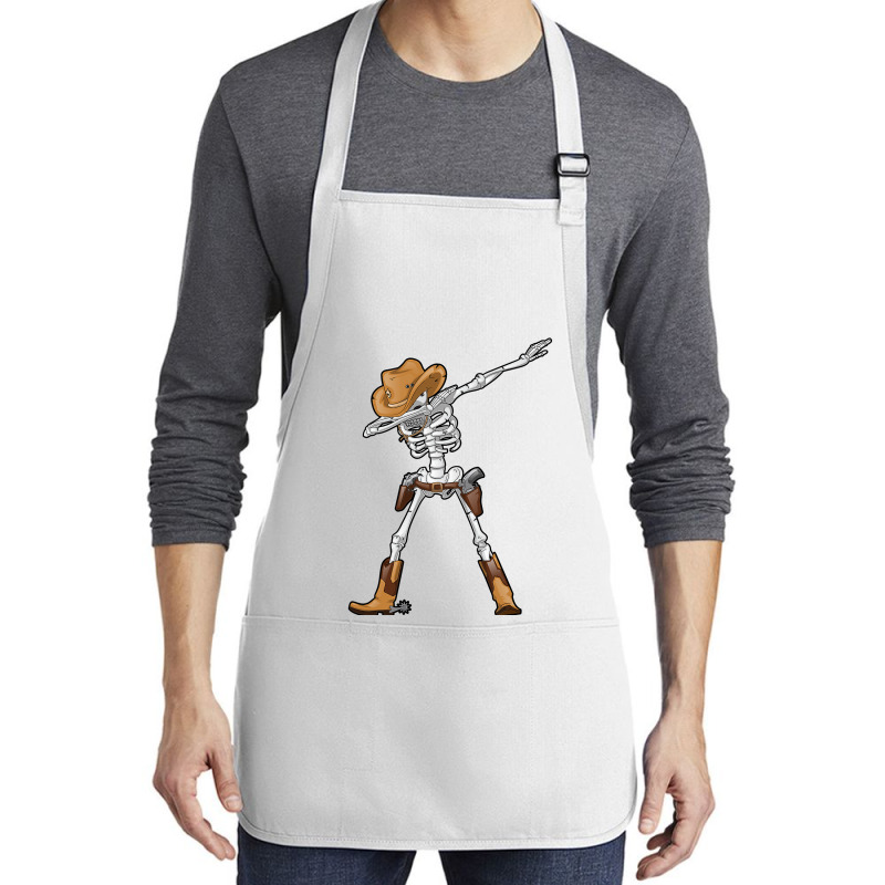 Dabbing Skeleton T  Cowboy Hat Halloween Kids Boys Dab Medium-Length Apron by PeterArtist | Artistshot