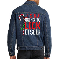 Funny Christmas Candy Cane Tee It's Not Going To Lick Itself T Shirt C Men Denim Jacket | Artistshot