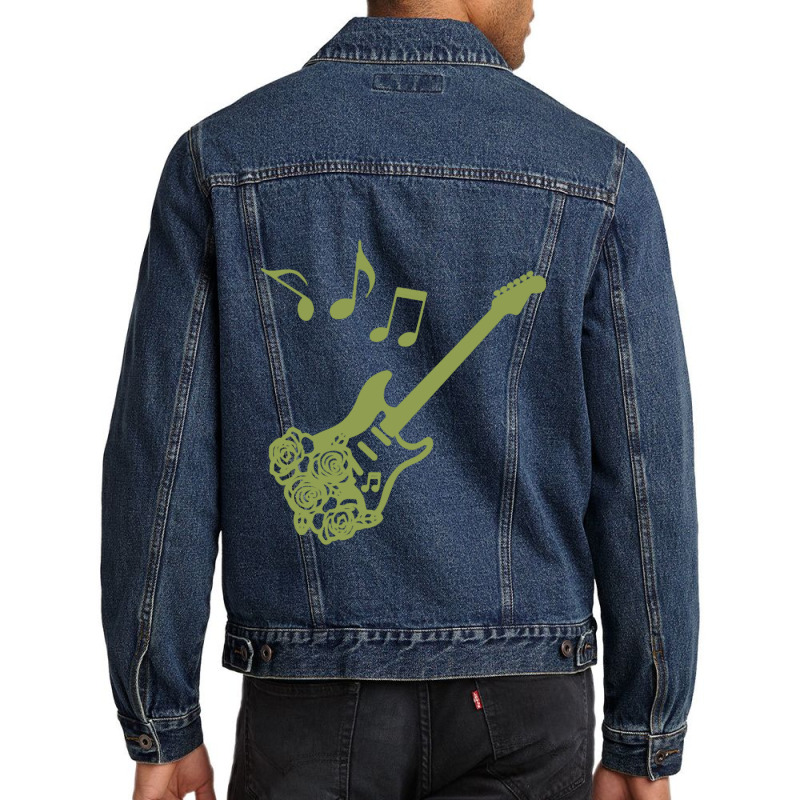 Musical Notes Guitar Musical Music Lover Men Denim Jacket | Artistshot