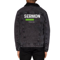 Mens Sermon Loading Funny Pastor Christian Parish Clergy Apparel Unisex Sherpa-lined Denim Jacket | Artistshot