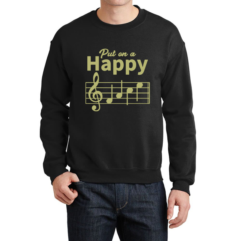 Musician Music Gift, Happy Face Musical Notes, Funny Music Crewneck Sweatshirt | Artistshot