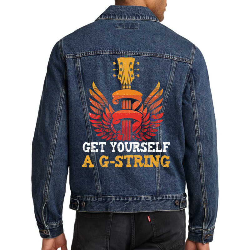 Guitar Players Musician Get Yourself A G String Guitarist Premium T Sh Men Denim Jacket by inggaerzoahg | Artistshot