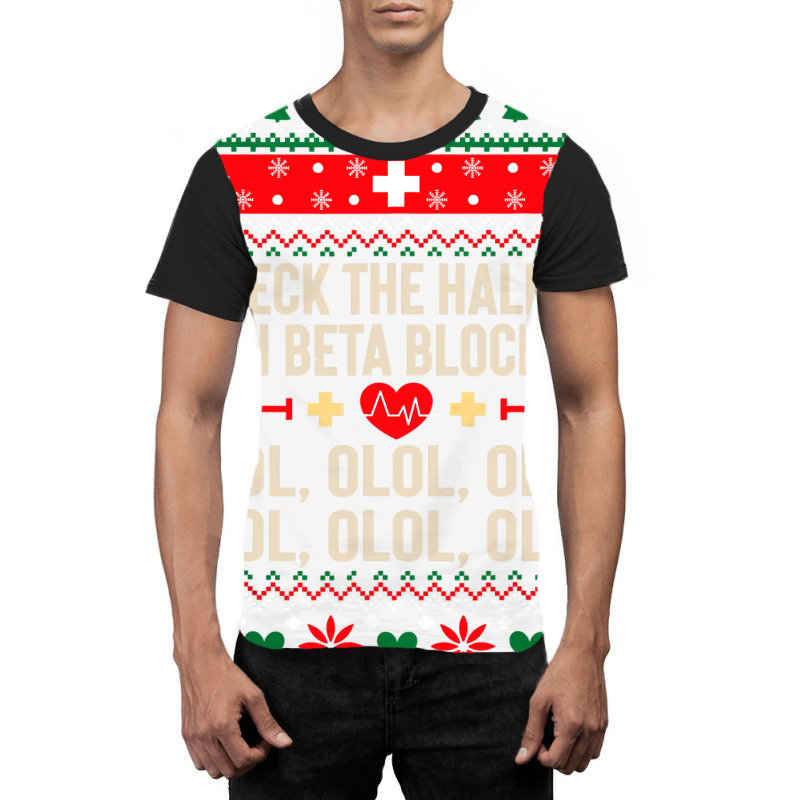 Deck The Halls With Beta Blockers Nurse Ugly Christmas Graphic T-shirt by PeterArtist | Artistshot