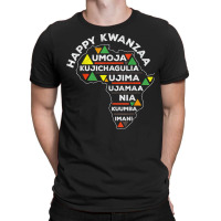 Retro Happy Kwanzaa African Seven Principles Continent Shape T Shirt T-shirt | Artistshot