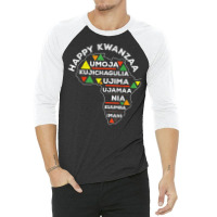 Retro Happy Kwanzaa African Seven Principles Continent Shape T Shirt 3/4 Sleeve Shirt | Artistshot