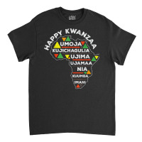 Retro Happy Kwanzaa African Seven Principles Continent Shape T Shirt Classic T-shirt | Artistshot