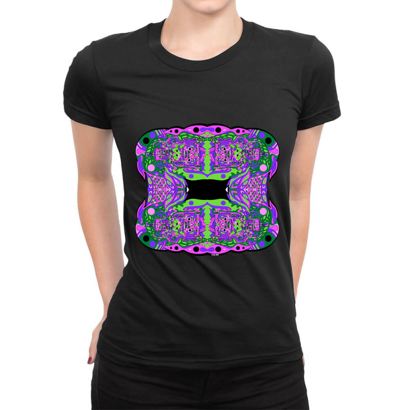 Toxic Mayan Alien Ecopop Ladies Fitted T-Shirt by macklinsampson | Artistshot