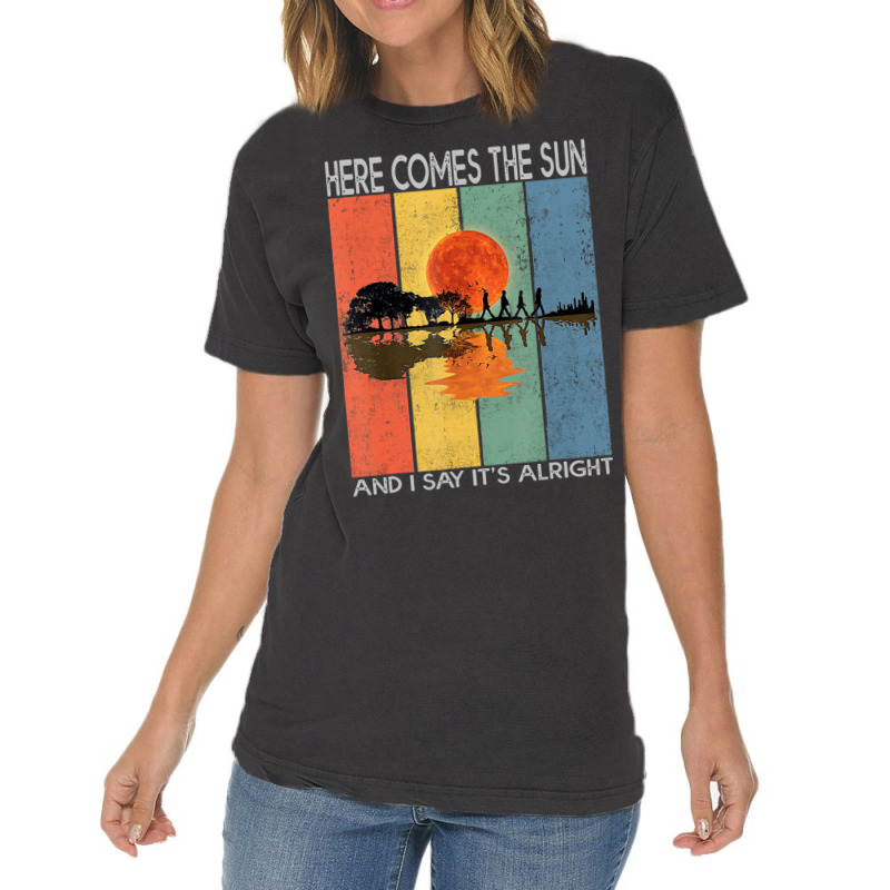 Hot Trend Here Comes The Sun And I Say It's Alright Guitar Vintage T-Shirt by behindcedar22 | Artistshot