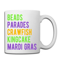 Beads, Parades, Crawfish, Kingcake, Mardi Gras Coffee Mug | Artistshot