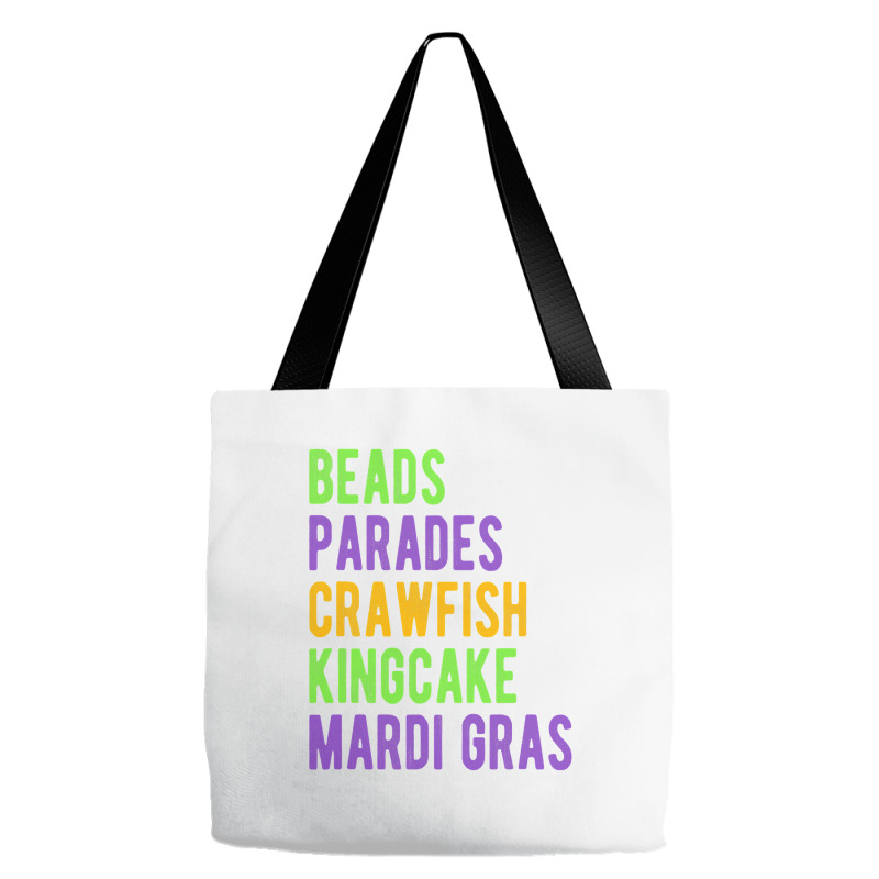 Beads, Parades, Crawfish, Kingcake, Mardi Gras Tote Bags | Artistshot