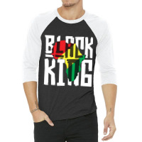 Black King  For Boys Men History Month Africa Tribal 3/4 Sleeve Shirt | Artistshot