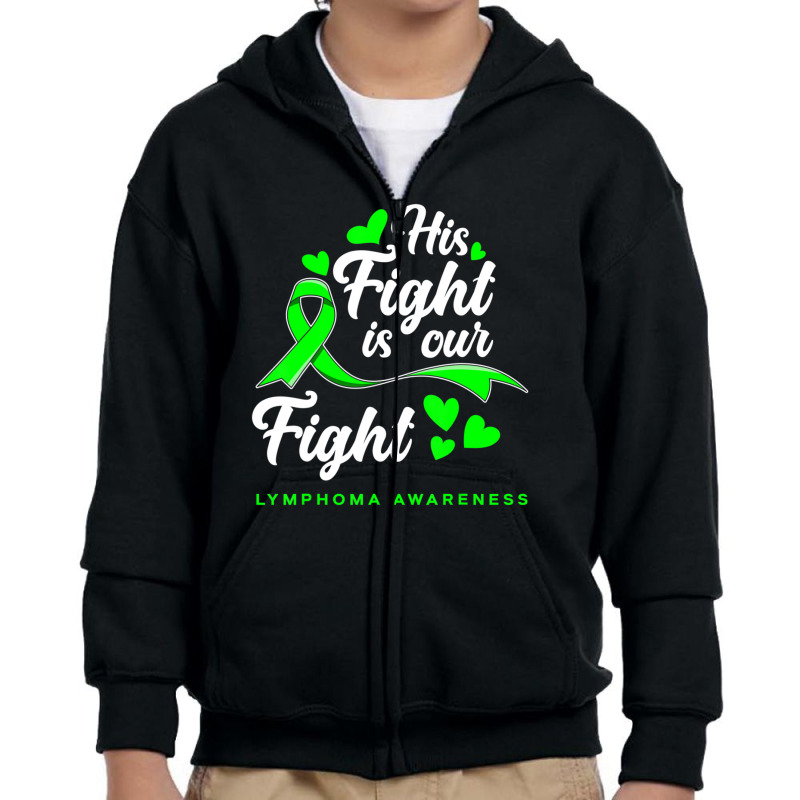 Hot Trend His Fight Is Our Fight Non-hodgkin Lymphoma Awareness Youth Zipper Hoodie | Artistshot