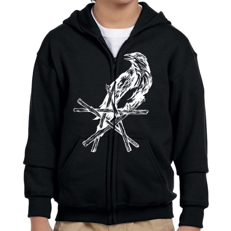 Limited Edition Crow Star Raven Pentacle Pentagram Wicca Witchcraf Youth Zipper Hoodie by femalesbaubles | Artistshot