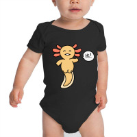 Golden Albino Axolotl (yellow Axolotl) Saying Baby Bodysuit | Artistshot