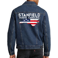 Stanfield North Carolina Usa State America Travel T Shirt Men Denim Jacket | Artistshot