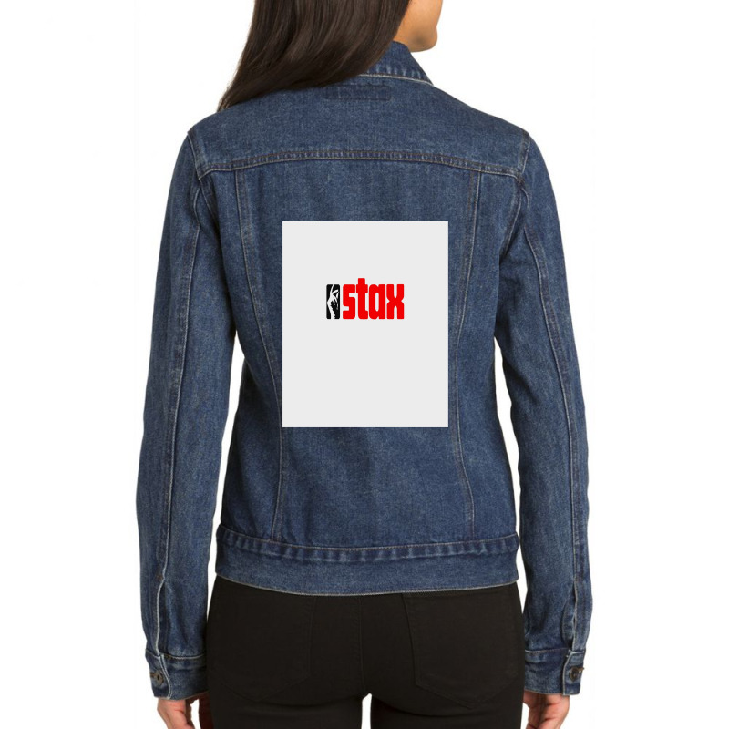 Tick Stax Record 1a Ladies Denim Jacket by LouisPlumley | Artistshot