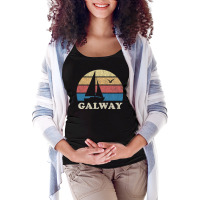 Galway Vintage Sailboat 70s Throwback Sunset Maternity Scoop Neck T-shirt | Artistshot