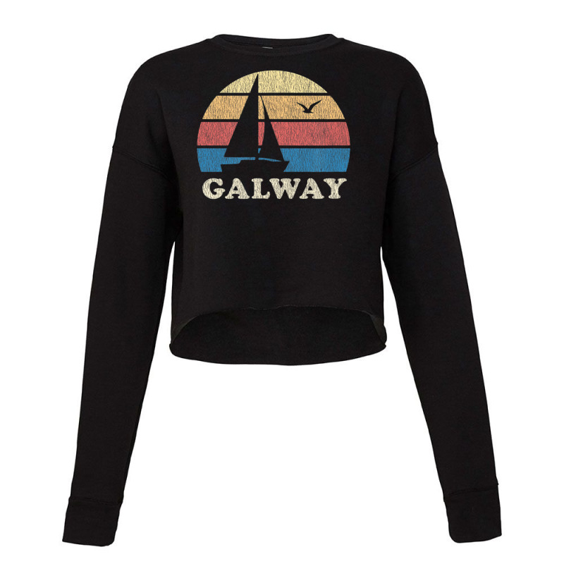 Galway Vintage Sailboat 70s Throwback Sunset Cropped Sweater by michaelyounger19 | Artistshot