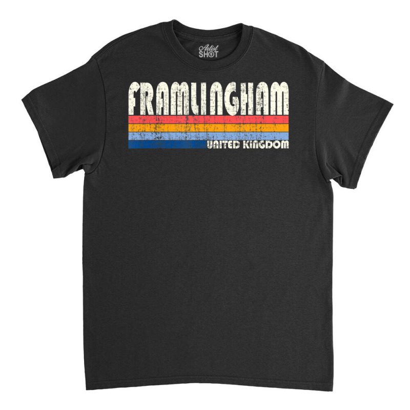 Retro Vintage 70s 80s Style Framlingham, United Kingdom Classic T-shirt by hongquangd | Artistshot