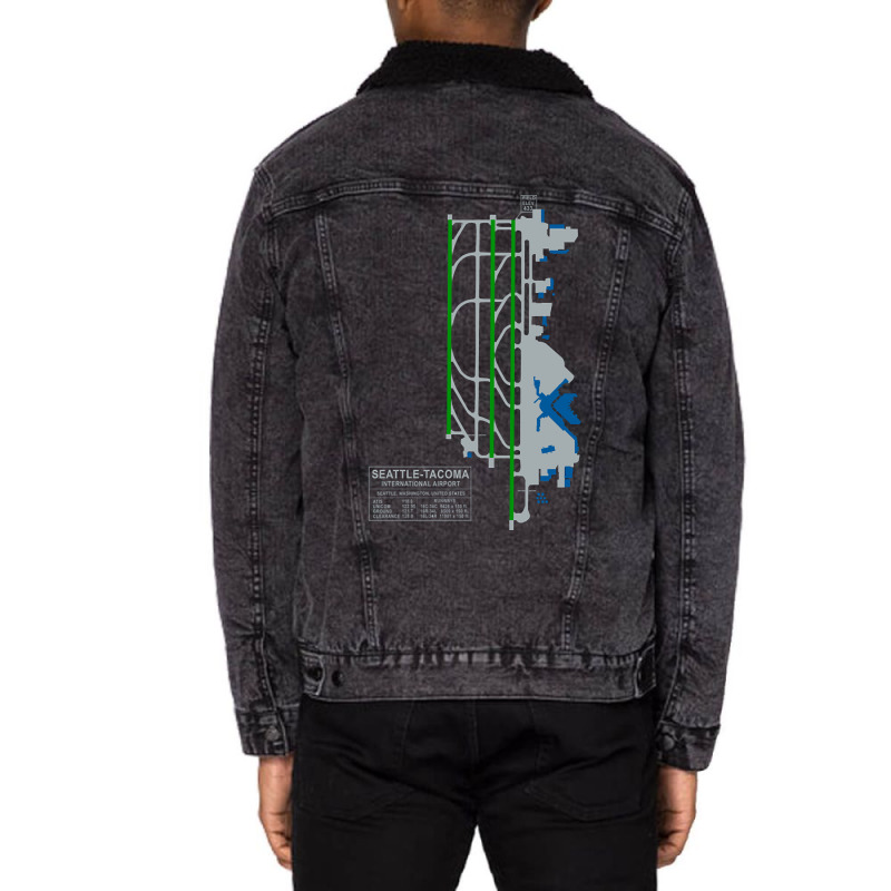 Trending Sea Seatac Seattle Airport Art Unisex Sherpa-Lined Denim Jacket by seifertmurryq3jmxs | Artistshot