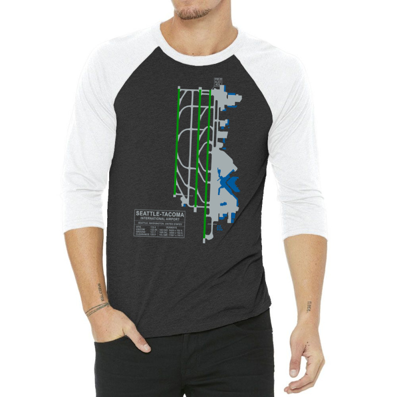 Trending Sea Seatac Seattle Airport Art 3/4 Sleeve Shirt by seifertmurryq3jmxs | Artistshot