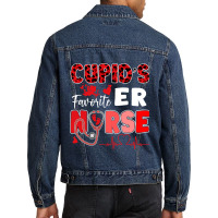 Cupid S Favorite Er Nurse Medical Valentine Day Nursing Men Denim Jacket | Artistshot