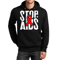 Word Aids Days Stop Aids Red Awareness Ribbon Hiv Month T Shirt Unisex Hoodie | Artistshot