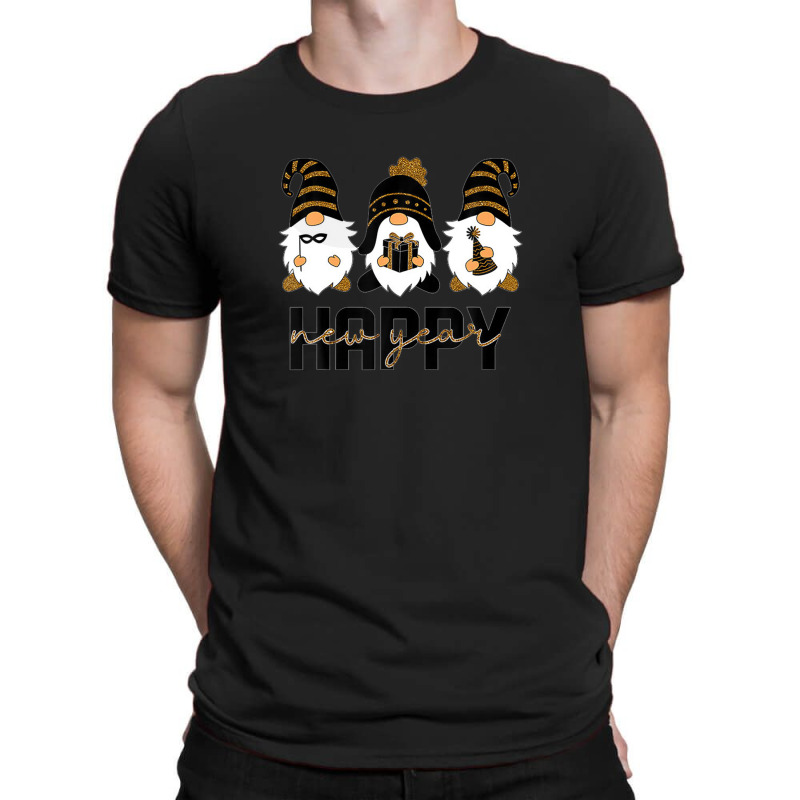 Black And Gold Holiday Gnomes Funny New Year 2023 T-shirt | Artistshot