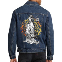 Japanese Geisha In Kimono Tokyo Floral Mandala Men Denim Jacket | Artistshot