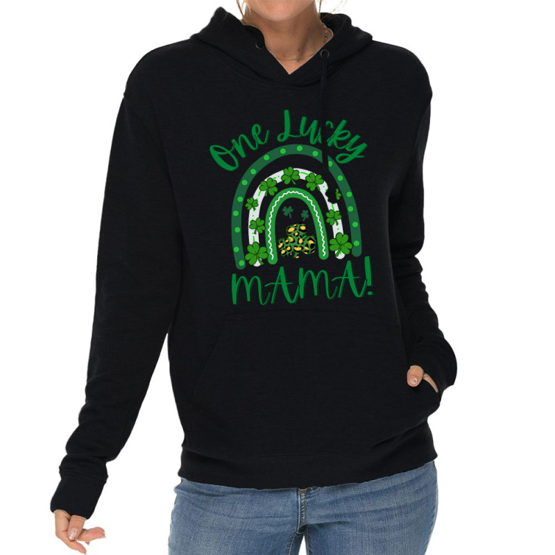 Trending One Lucky Mama T-shirt, Lucky Irish St. Patrick's Day T-shirt Lightweight Hoodie by yumgaugeteuda | Artistshot