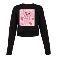 Japanese Strawberry Milk Shake Anime Pink Kawaii Aesthetic Axolotl Mat Cropped Sweater | Artistshot