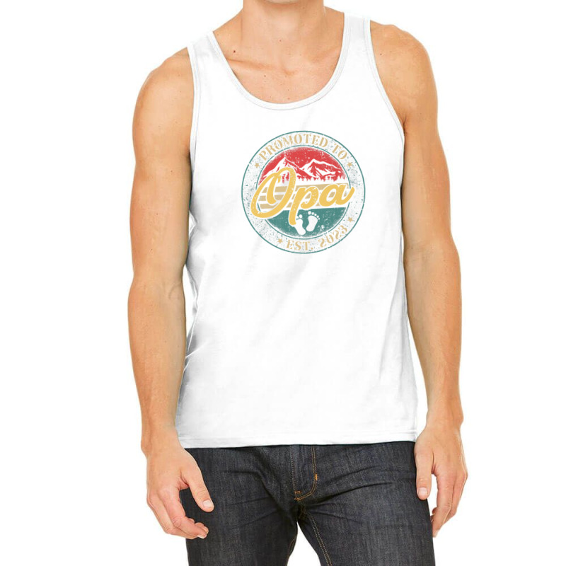 Mens Vintage New Grandpa Promoted To Opa 2023 Baby Announcement Tank Top | Artistshot