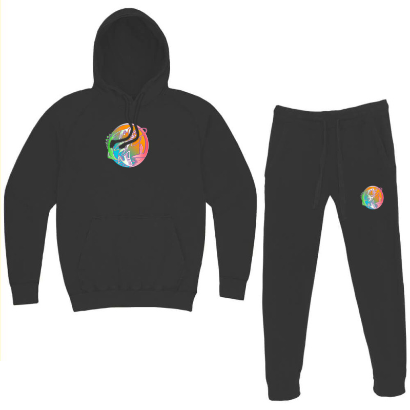 Funny Fishing Reel Cool Fish Fisherman Celebrate Xmas Hoodie & Jogger Set | Artistshot