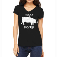 Trending Papa Porky Pig Daddy Father Hog Pork Women's V-neck T-shirt | Artistshot