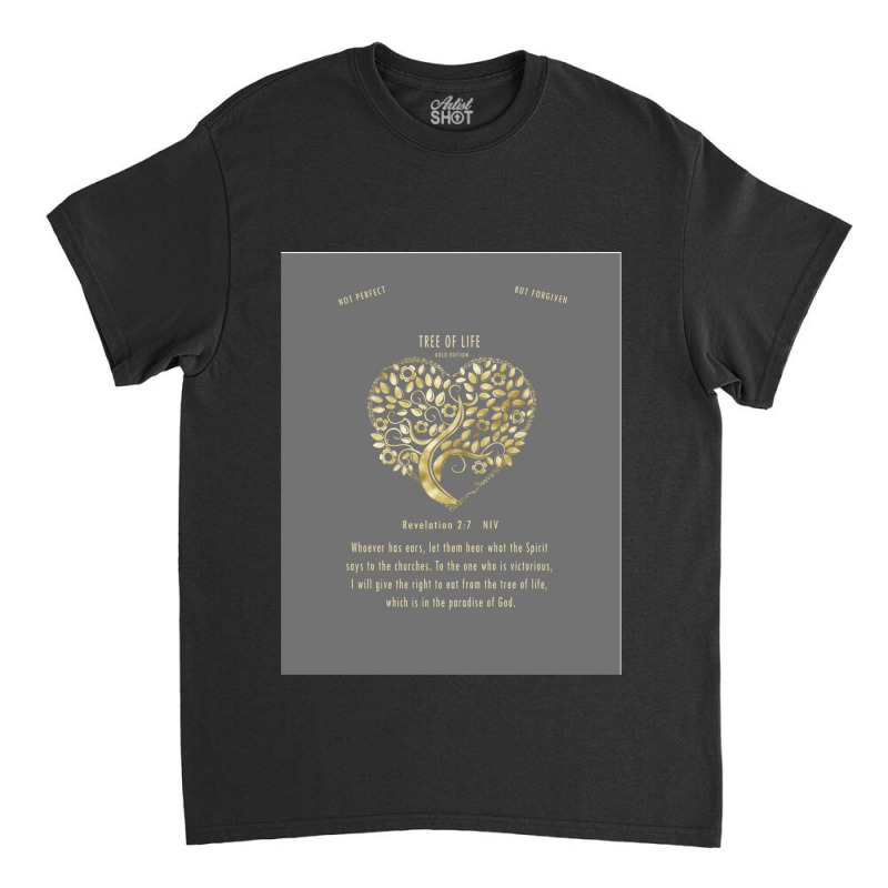 Christian Bible Verse Tree Of Life Revelation 27 2 Classic T-shirt by KelliBrimner | Artistshot