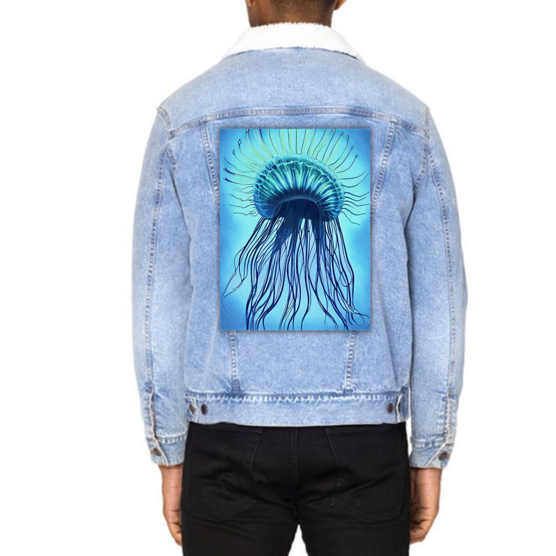 Jellyfish Artwork Marine Unisex Sherpa-lined Denim Jacket | Artistshot