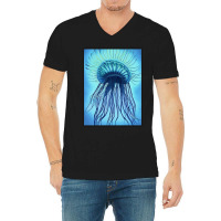 Jellyfish Artwork Marine V-neck Tee | Artistshot