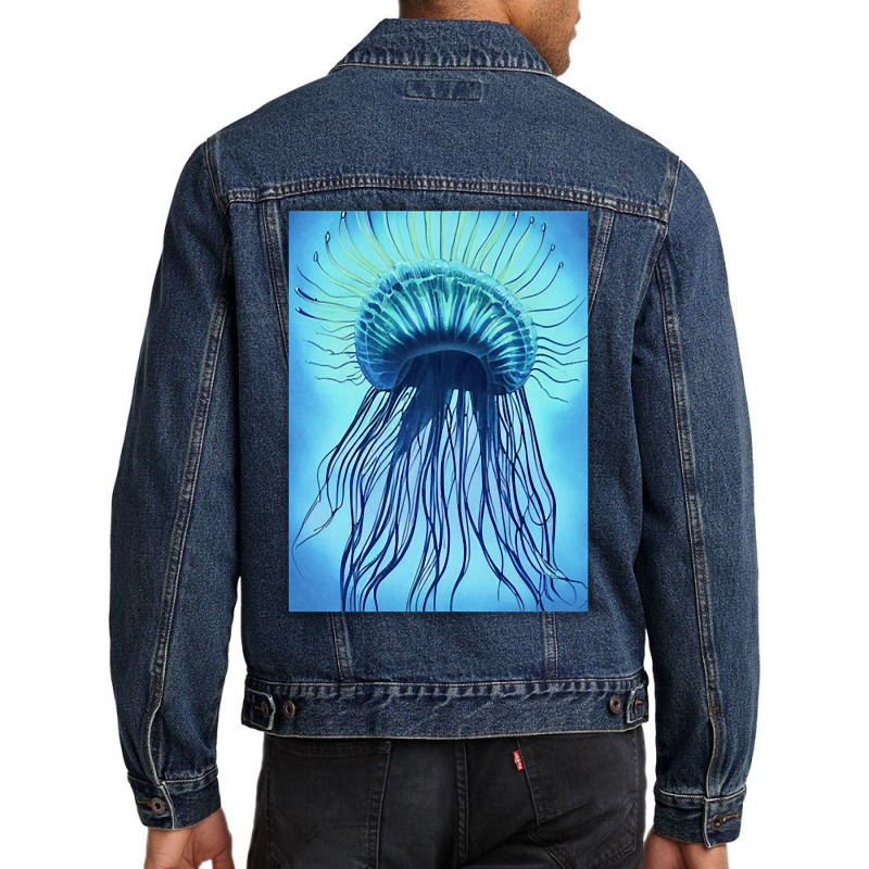 Jellyfish Artwork Marine Men Denim Jacket | Artistshot