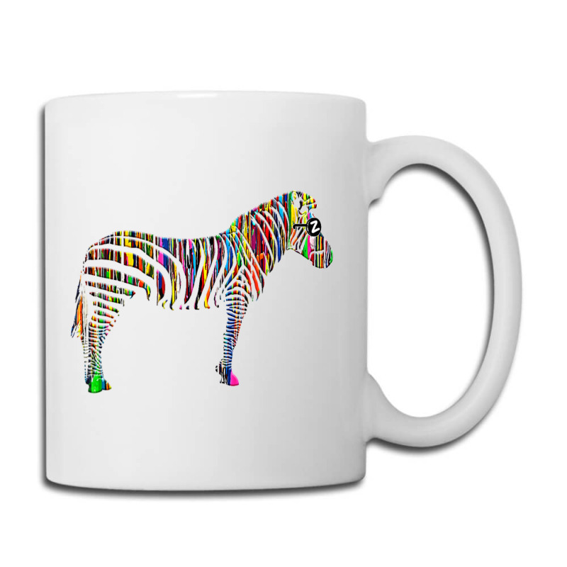 Trending Rainbow Zebra Striped Horse In Sunglasses Coffee Mug | Artistshot