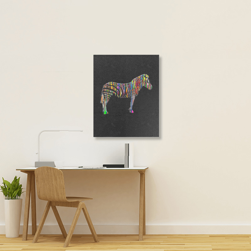 Trending Rainbow Zebra Striped Horse In Sunglasses Portrait Canvas Print | Artistshot