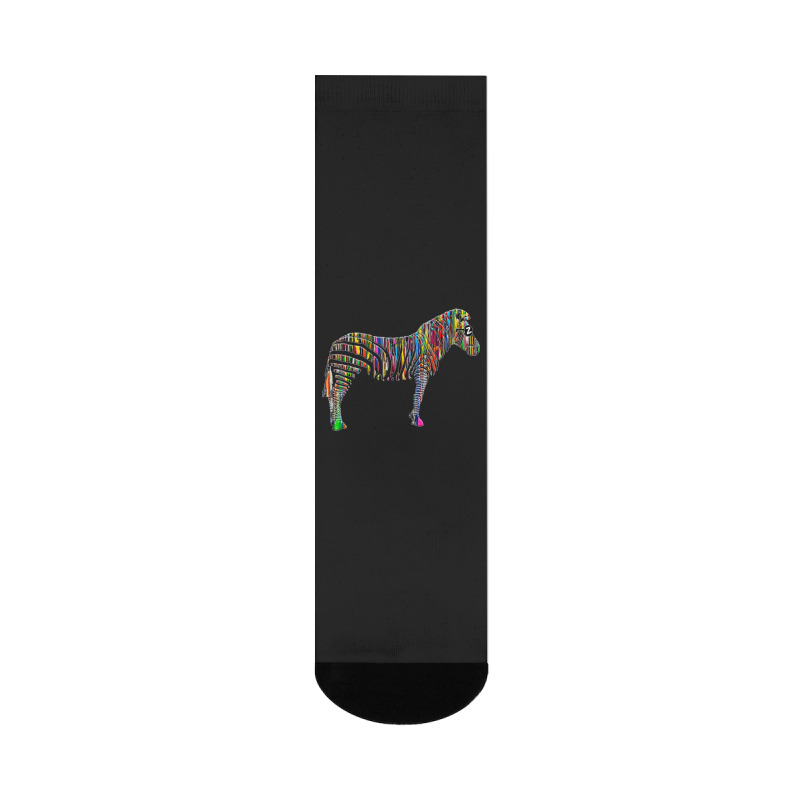 Trending Rainbow Zebra Striped Horse In Sunglasses Crew Socks | Artistshot