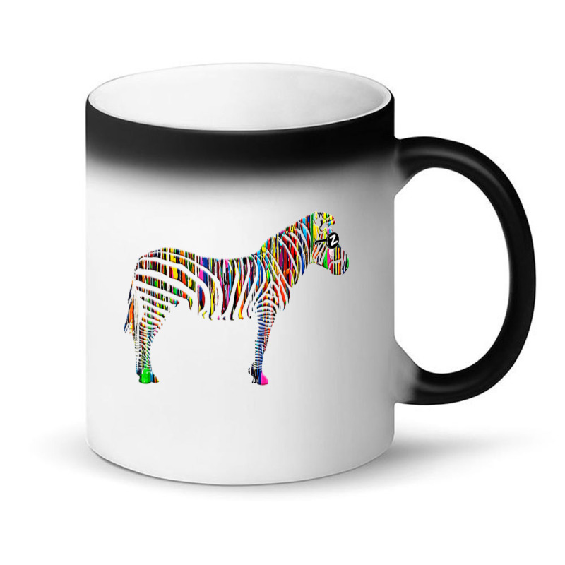 Trending Rainbow Zebra Striped Horse In Sunglasses Magic Mug | Artistshot