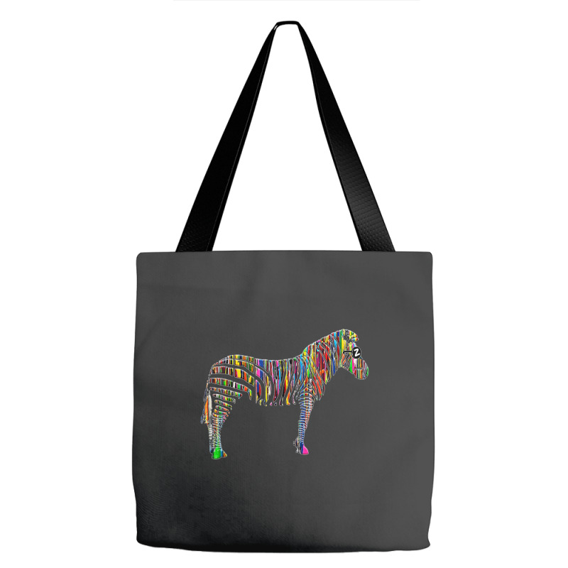 Trending Rainbow Zebra Striped Horse In Sunglasses Tote Bags | Artistshot