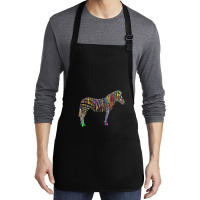 Trending Rainbow Zebra Striped Horse In Sunglasses Medium-length Apron | Artistshot