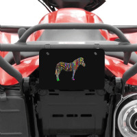 Trending Rainbow Zebra Striped Horse In Sunglasses Atv License Plate | Artistshot