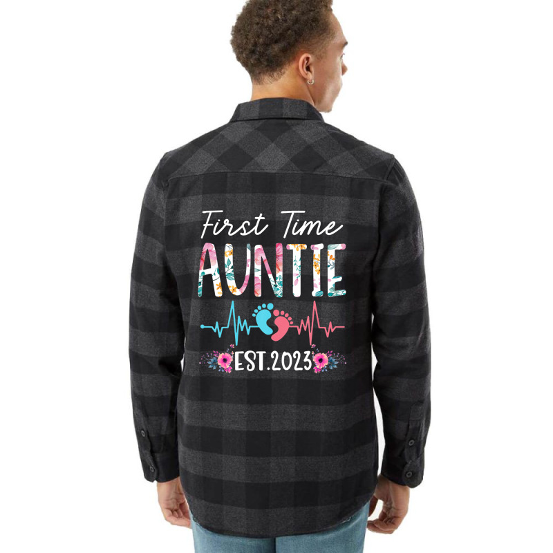 First Time Auntie 2023 Mothers Day Christmas Soon To Be Mom Flannel Shirt | Artistshot