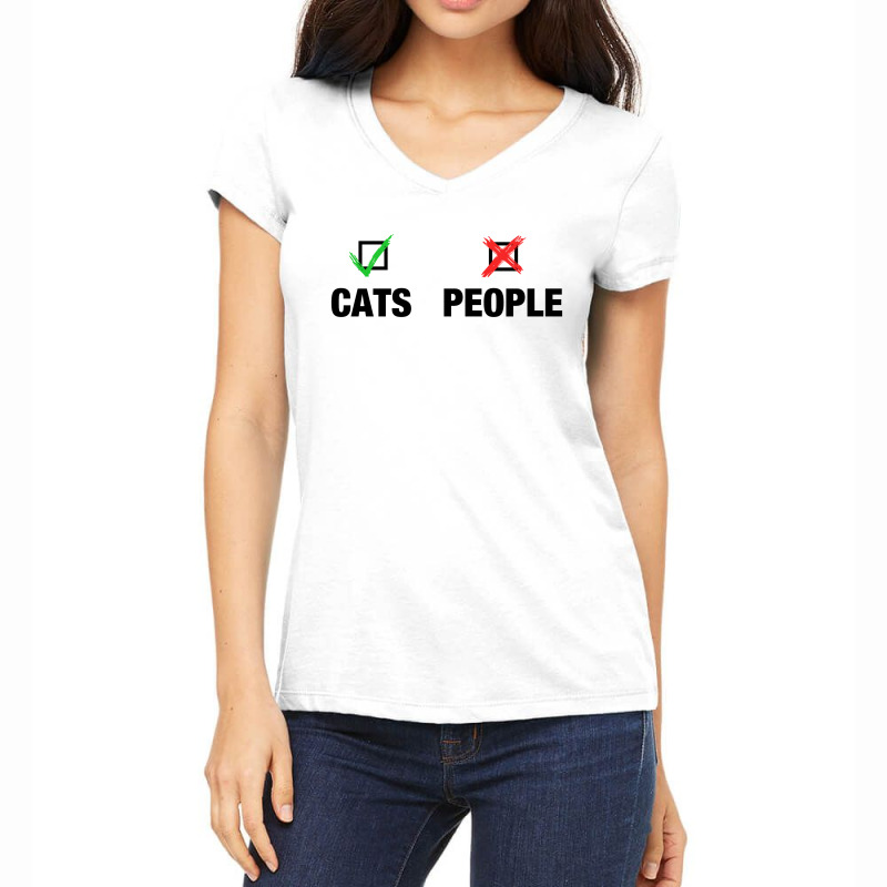 Cats Yes, People No Women's V-Neck T-Shirt by NAE | Artistshot