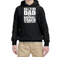 Dad Baseball Coach Fathers Day S Gift From Daughter Son Youth Hoodie | Artistshot