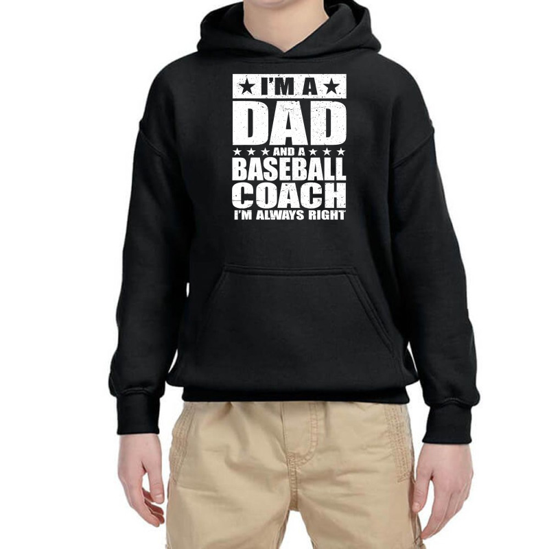 Dad Baseball Coach Fathers Day S Gift From Daughter Son Youth Hoodie | Artistshot