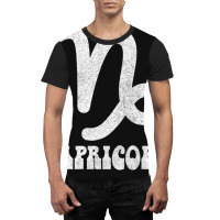 Capricorn Retro Zodiac Symbol Fadedstyle Design Graphic T-shirt | Artistshot